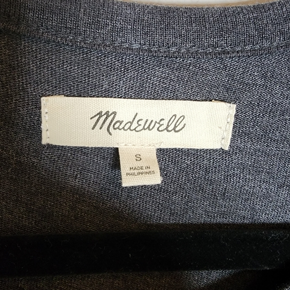 Madewell Relaxed Grey Midi Tee Dress Size Small Tri Blend Jersey - Picture 3 of 11